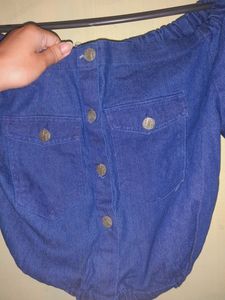 Denim Off Shoulder Top For Women.