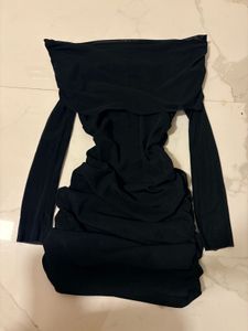 Chic Off-Shoulder Black Dress