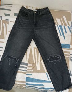 Regular High Waist charcoal Balck Jeans