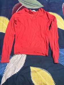 Cozy V-Neck Red Sweater