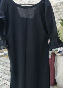 Elegant Black Kurta with Green Trim