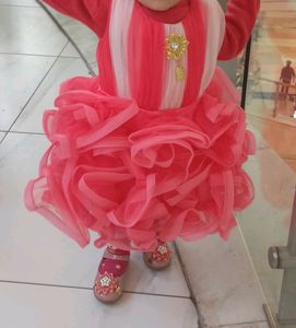 Beautiful Ruffle Frock And Matching Bellies For Ba