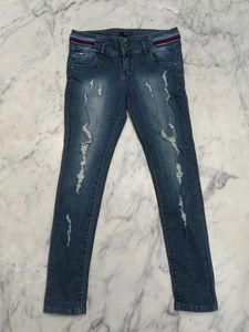 Distressed Denim Jeans.
