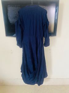 Blue Drape Round Kurti