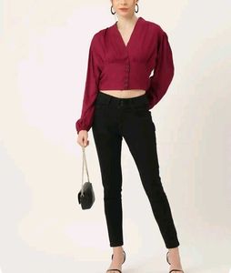 Chic Maroon Crop Top