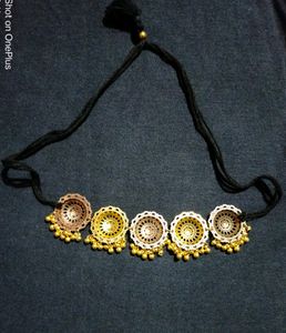 New oxidised golden choker