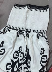 Boho Black &amp; White Printed Jumpsuit