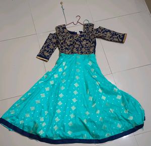 Elegant Blue Anarkali Kurta Set