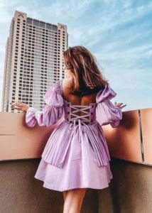 Pixie Lavender Puff Corset Dress