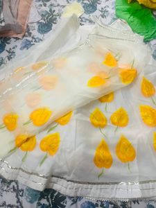 Elegant Yellow Floral Lehenga Choli