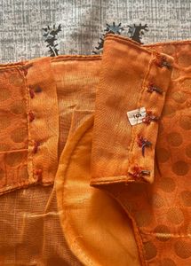 Orange Brocade Blouse