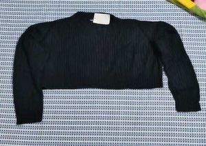 Black Cropped Long Sleeve Top😋