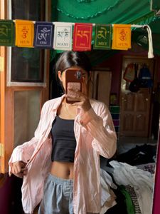 Pale Pink Oversized Button-Up Shirt