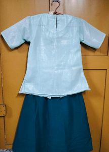 Light Blue Embroidered Skirt &amp; Top