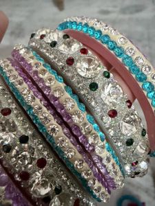 Vibrant Crystal Studded Bangles Set