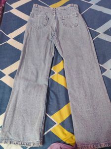 Daisy Embroidered Wide Leg Jeans