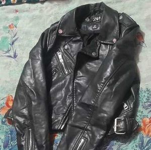 Zara Black Faux Leather Moto Jacket