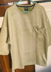 Drop Shoulder Velvet Tshirt