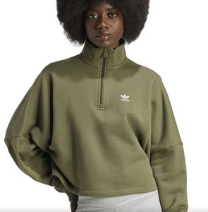 Adidas Olive Green Half Zip Sweatshirt