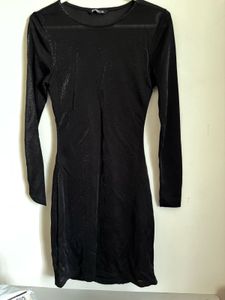 Sparkly Black Long Sleeve Dress
