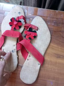 Red Floral Sandals