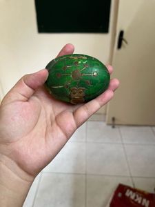 Vintage Green Carved Trinket Box