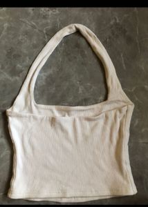 white halter neck top