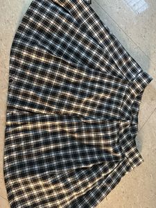 Plaid Mini Dress with Black Collar