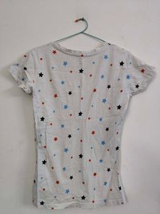 White Star Print T-Shirt