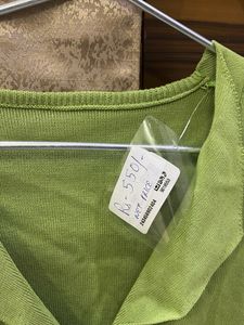 Lime Green Ruched Button-Up Top