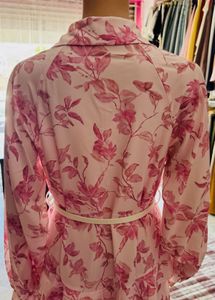 Savana Chic Pink Floral Tiered Dress