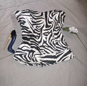 Bold Y2K Print Corset Top