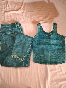Denim Top Nd Jogger Set 📐🔑🏷️📦