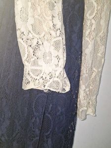 Lace maxi dress/gown with pearls collar ✨️