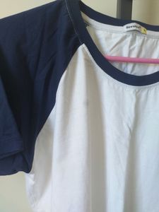 White & Blue Crop Top