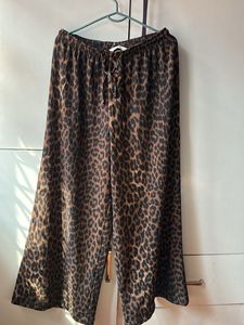 H&M Leopard Print Wide Leg Pants