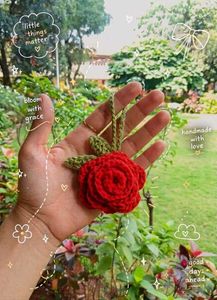 Crochet Rose Keychain🌹