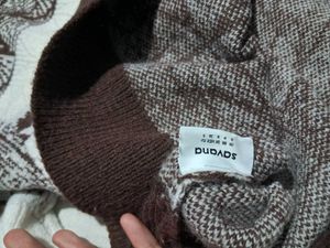 Vintage Brown &amp; White Geometric Knit Sweater