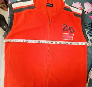 🇳🇿💫🎀Men's orange Sleeveless Hooded Jacket