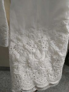 White Embroidered Palazzo Pants