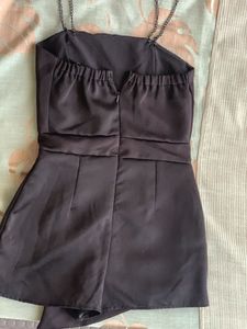 Black Dress with Chain Straps skort