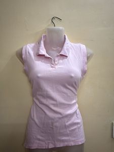 tennis / pickle ball Sleeveless Pink Polo Top