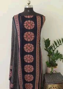Stylish Black &amp; Red Ethnic Ajrak reyon dress summe