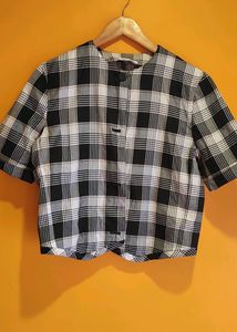 Black And White Check Beautiful Shirt Cum Jacket