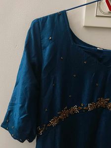 Beautiful peacock  Blue Embellished Gown