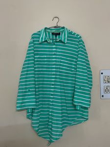 Chic Striped Button-Up Tunic Top