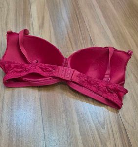 Red Lace Padded Bra shyla by pantaloons