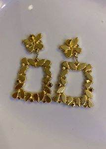 Exquisite Pink Crystal Square Dangle Earrings