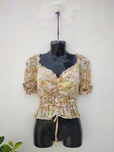ASTR the Label Jayala Floral Puff Sleeve Top