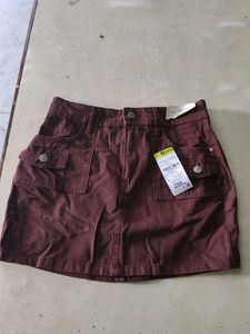 Stylish Maroon Cargo Skirt